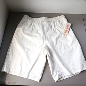 Campus Baggy Surf Swim Shorts NOS Men's Large White Lined Pockets 80s NEW Preppy